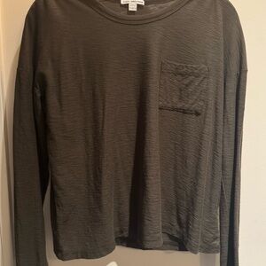 James Perse Dark Olive Long Sleeve Tee- size 1